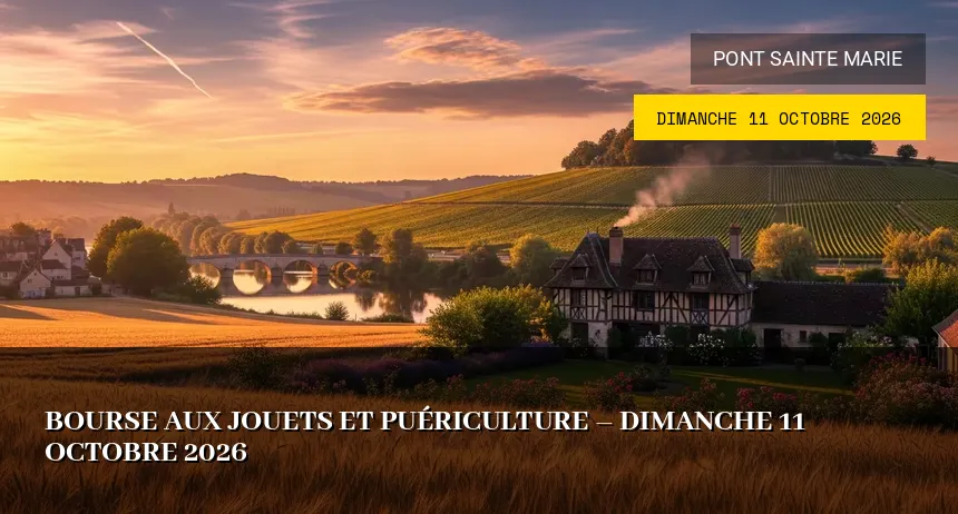 Affiche de l'événement : Bourse aux jouets et puériculture – Dimanche 11 Octobre 2026