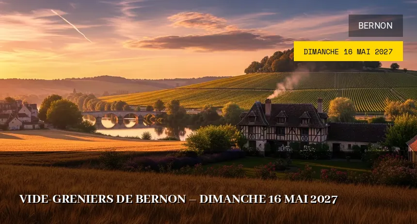 Affiche de l'événement : Vide-greniers de Bernon – Dimanche 16 Mai 2027