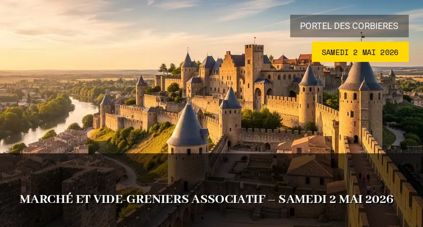 Affiche de l'événement : Marché et vide-greniers associatif – Samedi 2 Mai 2026