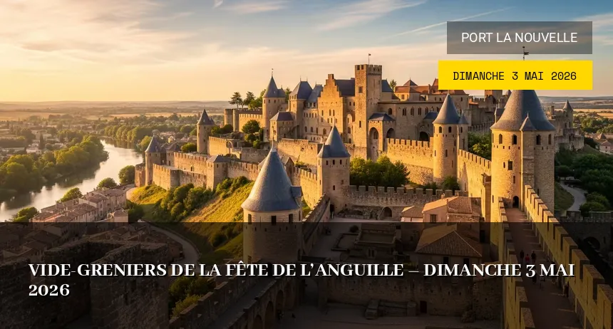 Affiche de l'événement : Vide-greniers de la Fête de l&rsquo;Anguille – Dimanche 3 Mai 2026