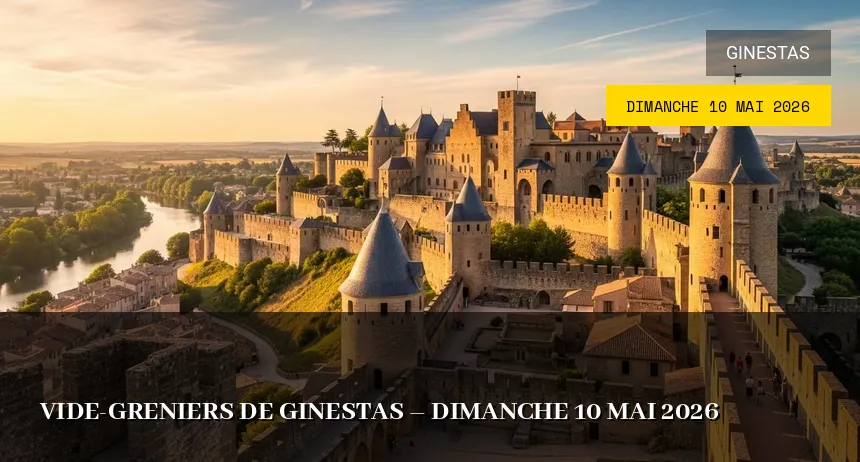 Affiche de l'événement : Vide-greniers de Ginestas – Dimanche 10 Mai 2026