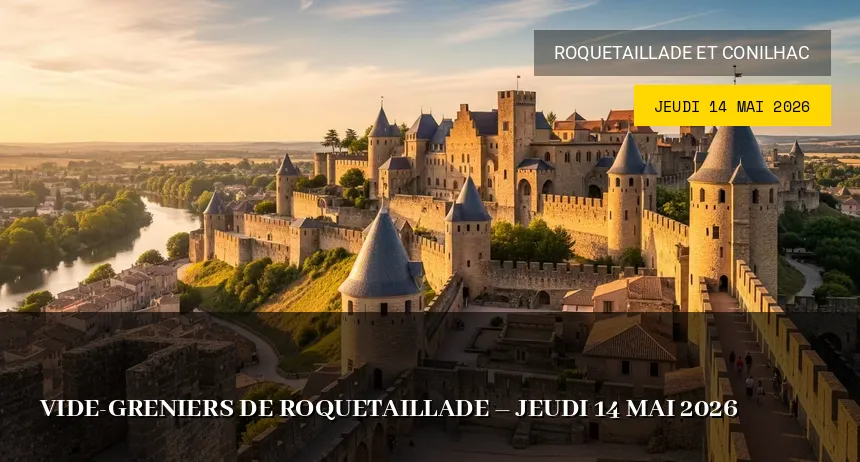 Affiche de l'événement : Vide-greniers de Roquetaillade – Jeudi 14 Mai 2026