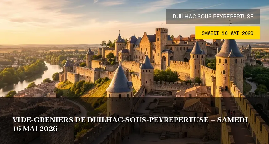Affiche de l'événement : Vide-greniers de Duilhac-sous-Peyrepertuse – Samedi 16 Mai 2026