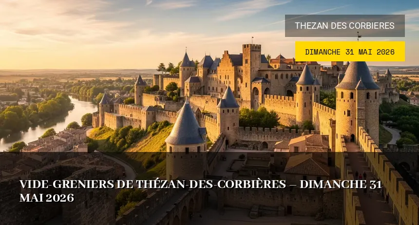 Affiche de l'événement : Vide-greniers de Thézan-des-Corbières – Dimanche 31 Mai 2026