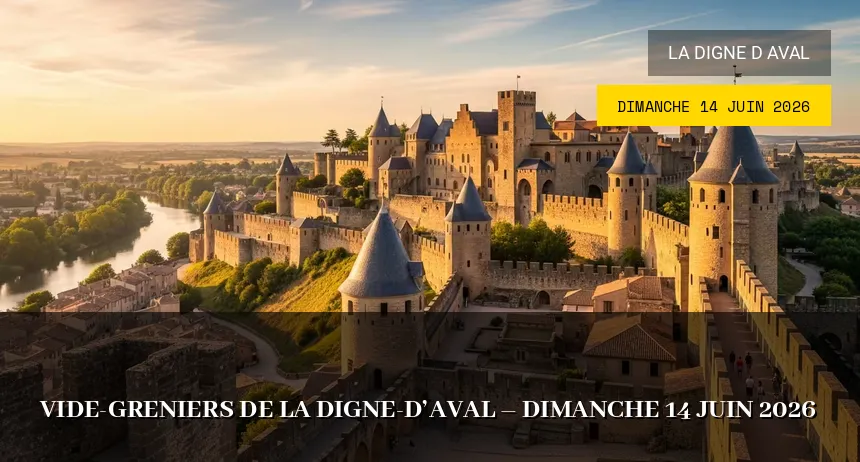 Affiche de l'événement : Vide-greniers de La Digne-d&rsquo;Aval – Dimanche 14 Juin 2026