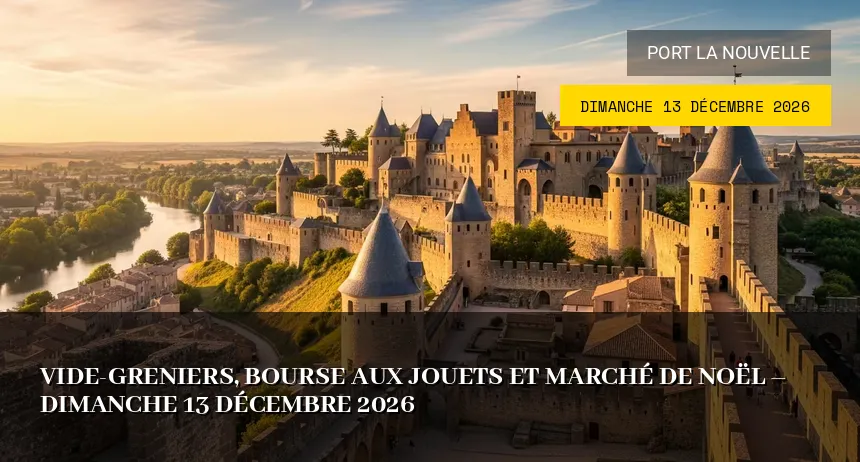 Affiche de l'événement : Vide-greniers, bourse aux jouets et marché de Noël – Dimanche 13 Décembre 2026
