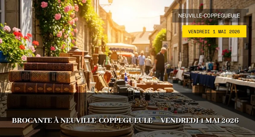 Affiche de l'événement : Brocante à Neuville-Coppegueule – Vendredi 1 Mai 2026