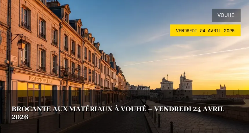 Affiche de l'événement : Brocante aux Matériaux à Vouhé – Vendredi 24 Avril 2026