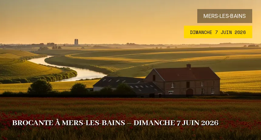 Affiche de l'événement : Brocante à Mers-les-Bains – Dimanche 7 Juin 2026
