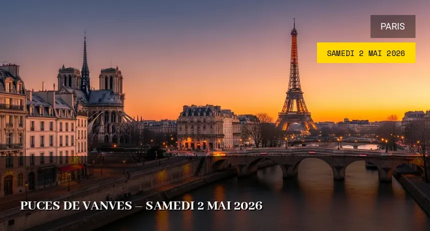 Affiche de l'événement : Puces de Vanves – Samedi 2 Mai 2026