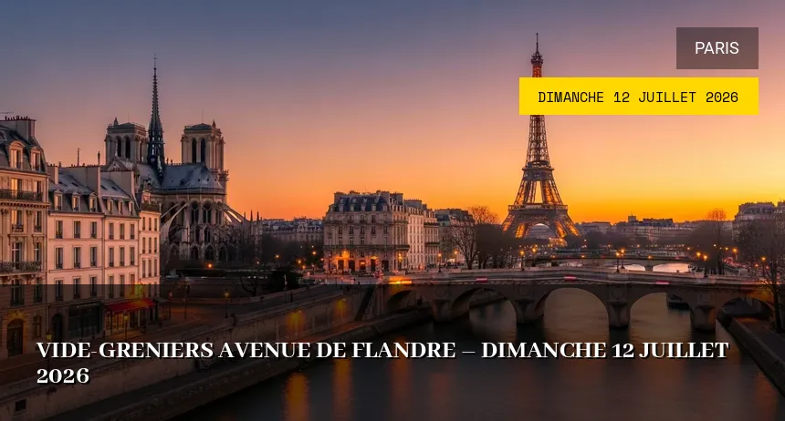 Affiche de l'événement : Vide-greniers Avenue de Flandre – Dimanche 12 Juillet 2026