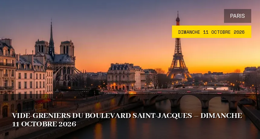 Affiche de l'événement : Vide-greniers du Boulevard Saint-Jacques – Dimanche 11 Octobre 2026