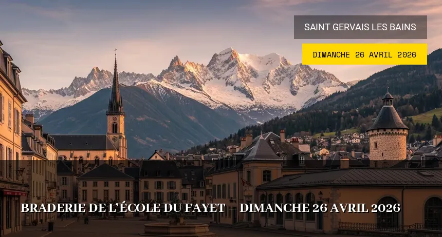 Affiche de l'événement : Braderie de l&rsquo;École du Fayet – Dimanche 26 Avril 2026
