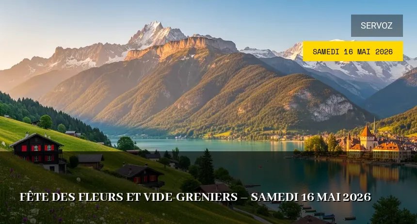 Affiche de l'événement : Fête des fleurs et vide-greniers – Samedi 16 Mai 2026