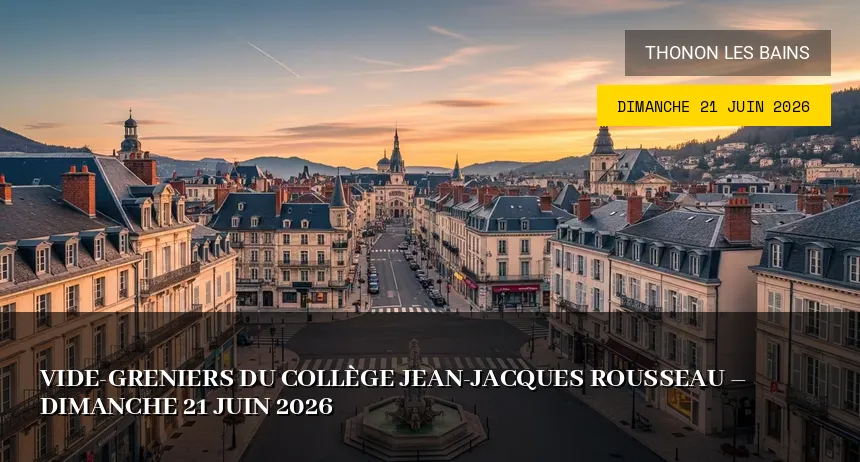 Affiche de l'événement : Vide-greniers du Collège J.J. Rousseau – Dimanche 21 Juin 2026