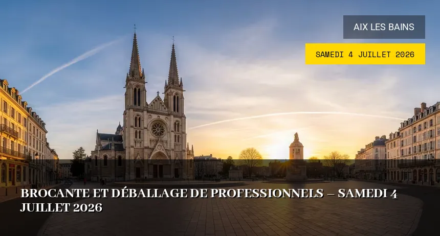Affiche de l'événement : Brocante et déballage de professionnels – Samedi 4 Juillet 2026
