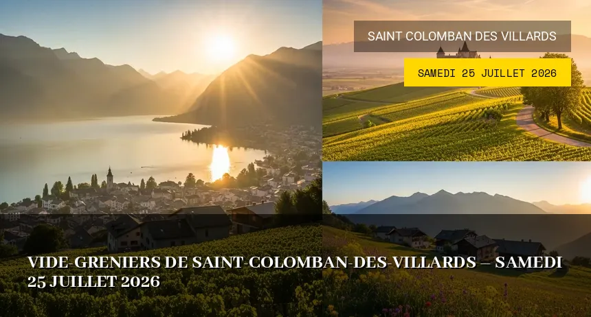 Affiche de l'événement : Vide-greniers de Saint-Colomban-des-Villards – Samedi 25 Juillet 2026