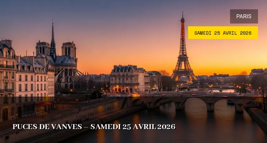 Affiche de l'événement : Puces de Vanves – Samedi 25 Avril 2026