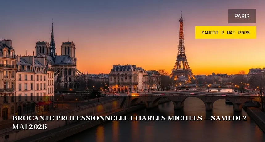 Affiche de l'événement : Brocante professionnelle Charles Michels – Samedi 2 Mai 2026
