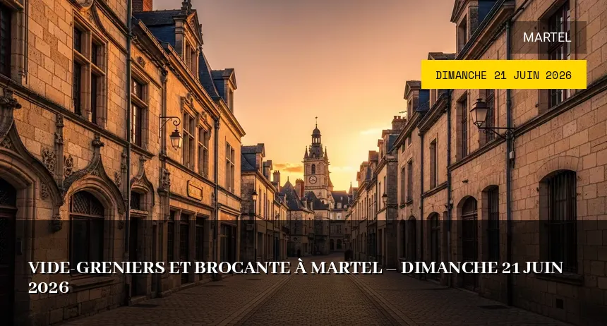 Affiche de l'événement : Vide-greniers et Brocante à Martel – Dimanche 21 Juin 2026