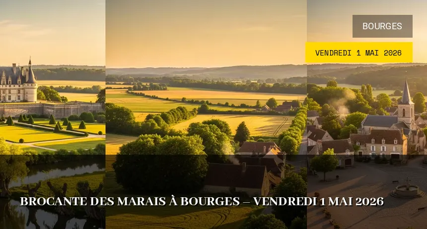 Affiche de l'événement : Brocante des Marais à Bourges – Vendredi 1 Mai 2026