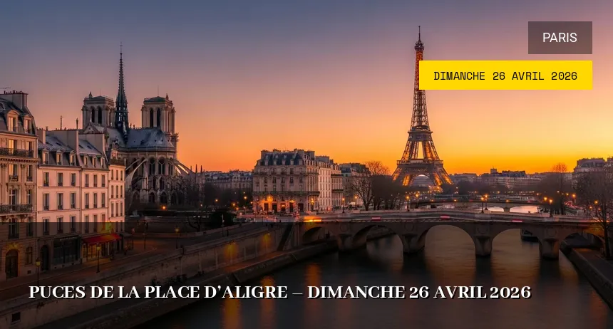 Affiche de l'événement : Puces de la Place d&rsquo;Aligre – Dimanche 26 Avril 2026