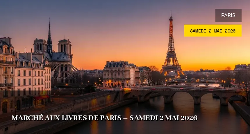 Affiche de l'événement : Marché aux livres de Paris – Samedi 2 Mai 2026