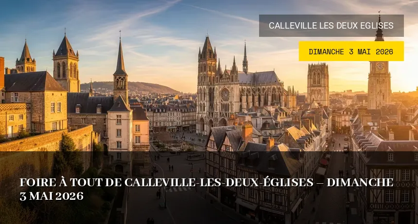 Affiche de l'événement : Foire à tout de Calleville-les-Deux-Églises – Dimanche 3 Mai 2026