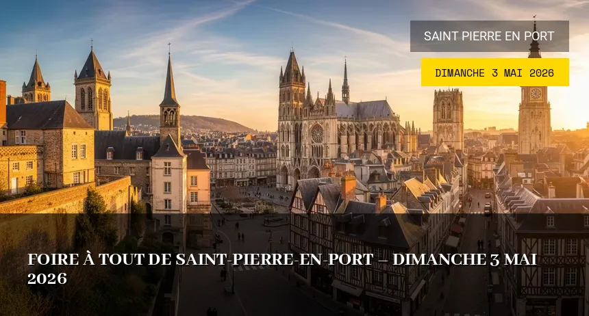 Affiche de l'événement : Foire à tout de Saint-Pierre-en-Port – Dimanche 3 Mai 2026