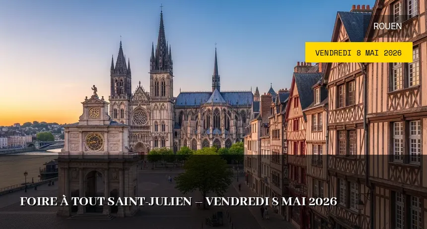 Affiche de l'événement : Foire à tout Saint-Julien – Vendredi 8 Mai 2026