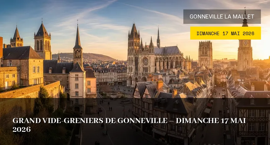 Affiche de l'événement : Grand vide-greniers de Gonneville – Dimanche 17 Mai 2026