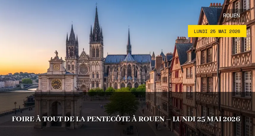 Affiche de l'événement : Foire à tout de la Pentecôte à Rouen – Lundi 25 Mai 2026