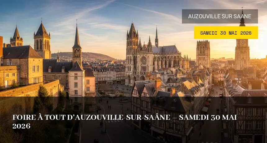 Affiche de l'événement : Foire à tout d&rsquo;Auzouville-sur-Saâne – Samedi 30 Mai 2026