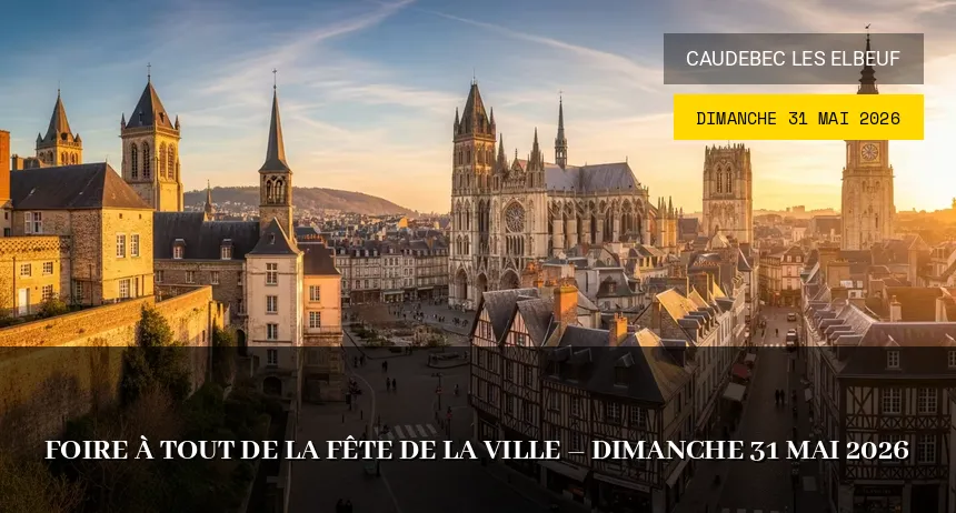 Affiche de l'événement : Foire à tout de la Fête de la Ville – Dimanche 31 Mai 2026