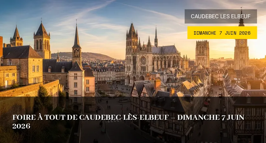 Affiche de l'événement : Foire à tout de Caudebec-lès-Elbeuf – Dimanche 7 Juin 2026