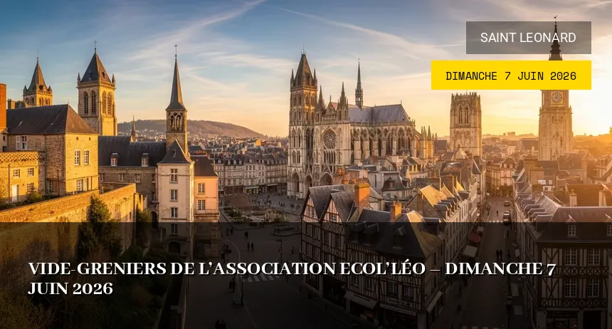 Affiche de l'événement : Vide-greniers de l&rsquo;Association Ecol&rsquo;Léo – Dimanche 7 Juin 2026