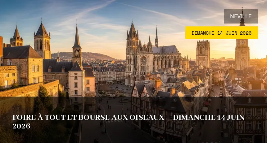 Affiche de l'événement : Foire à tout et bourse aux oiseaux – Dimanche 14 Juin 2026
