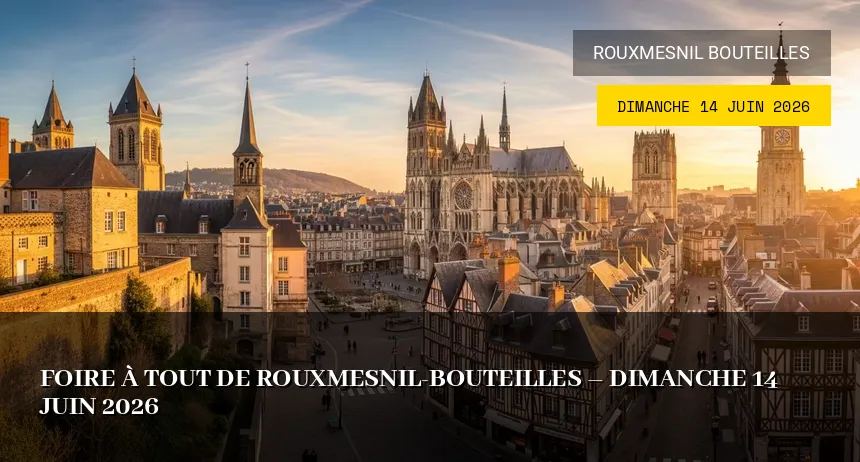 Affiche de l'événement : Foire à tout de Rouxmesnil-Bouteilles – Dimanche 14 Juin 2026