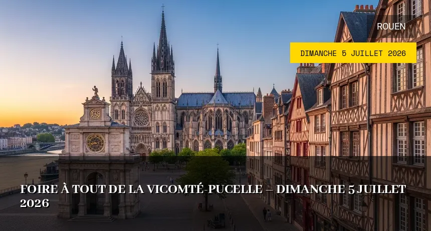 Affiche de l'événement : Foire à tout de la Vicomté-Pucelle – Dimanche 5 Juillet 2026