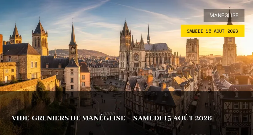 Affiche de l'événement : Vide-greniers de Manéglise – Samedi 15 Août 2026