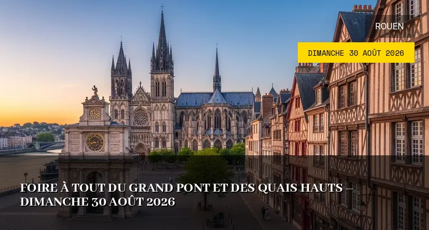 Affiche de l'événement : Foire à tout du Grand Pont et des Quais Hauts – Dimanche 30 Août 2026