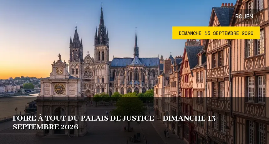 Affiche de l'événement : Foire à tout du Palais de Justice – Dimanche 13 Septembre 2026
