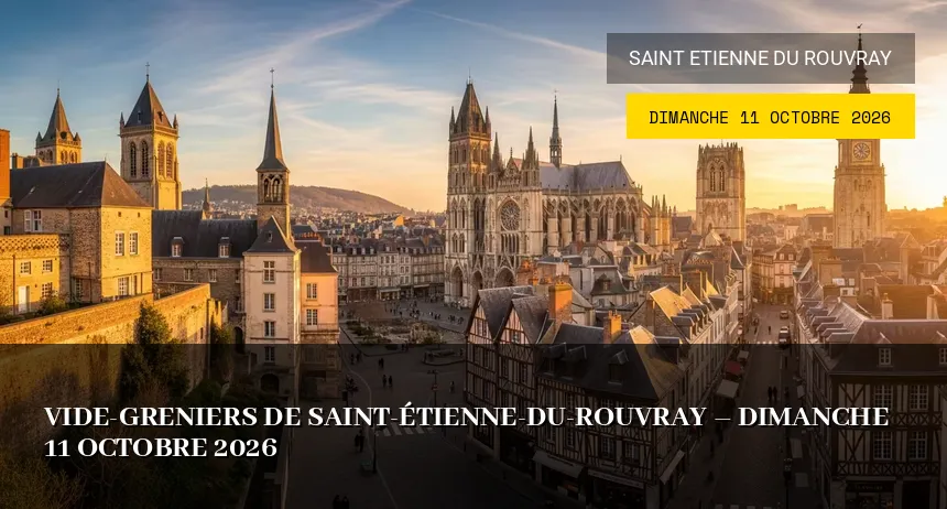 Affiche de l'événement : Vide-greniers de Saint-Étienne-du-Rouvray – Dimanche 11 Octobre 2026