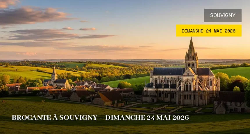 Affiche de l'événement : Brocante à Souvigny – Dimanche 24 Mai 2026
