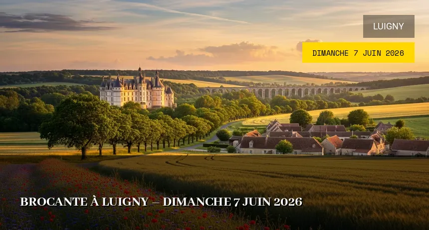 Affiche de l'événement : Brocante à Luigny – Dimanche 7 Juin 2026