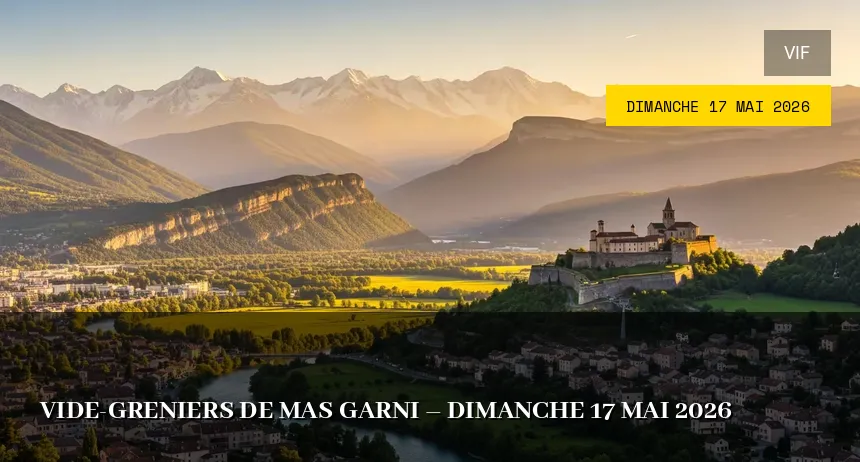 Affiche de l'événement : Vide-greniers de Mas Garni – Dimanche 17 Mai 2026