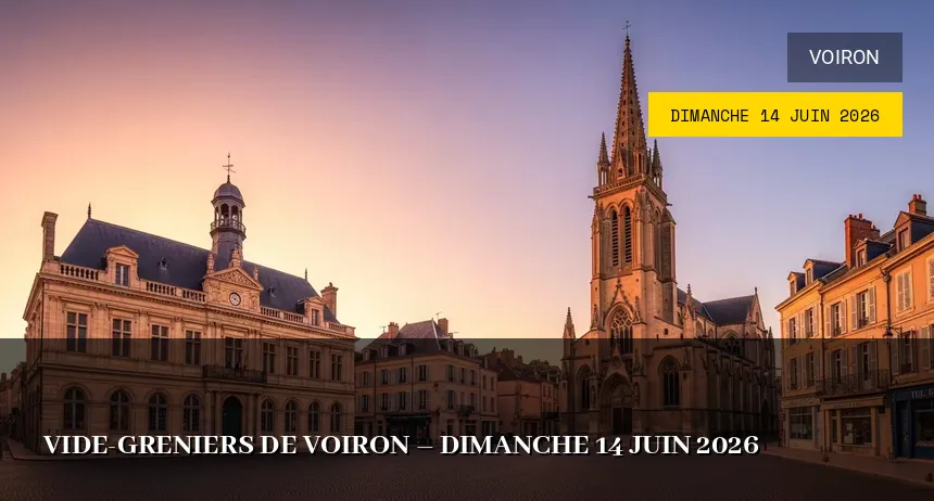 Affiche de l'événement : Vide-greniers de Voiron – Dimanche 14 Juin 2026