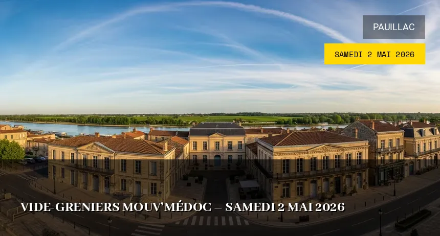 Affiche de l'événement : Vide-greniers Mouv&rsquo;Médoc – Samedi 2 Mai 2026