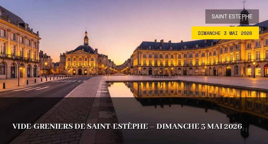 Affiche de l'événement : Vide-greniers de Saint-Estèphe – Dimanche 3 Mai 2026