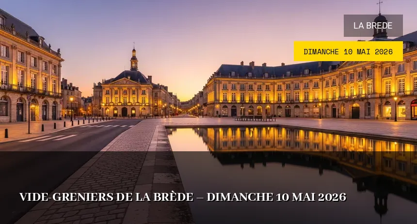 Affiche de l'événement : Vide-greniers de La Brède – Dimanche 10 Mai 2026
